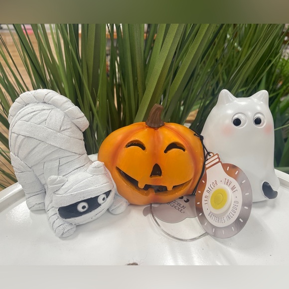 Halloween Cat Ghost & Mummy Cat w/ Light up Pumpkin 🐈‍⬛👻🎃NWT Goblins & Ghouls - Picture 2 of 9